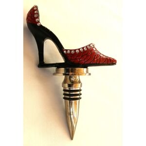 Wild Eye Designs Fashion Red Crystal Studded High Heel Shoe Wine Stopper